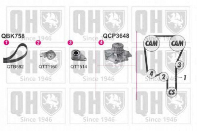 QUINTON HAZELL qbpk7580 -  Водяной насос + комплект зубчатого ремня